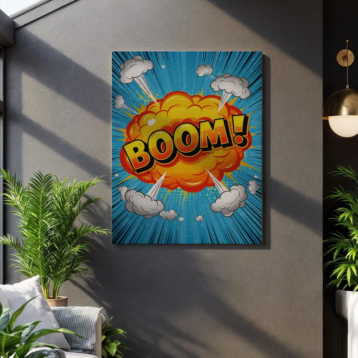 Boom Comic Explosion Pop Art Canvas Bold Colorful Retro Style Wall Art