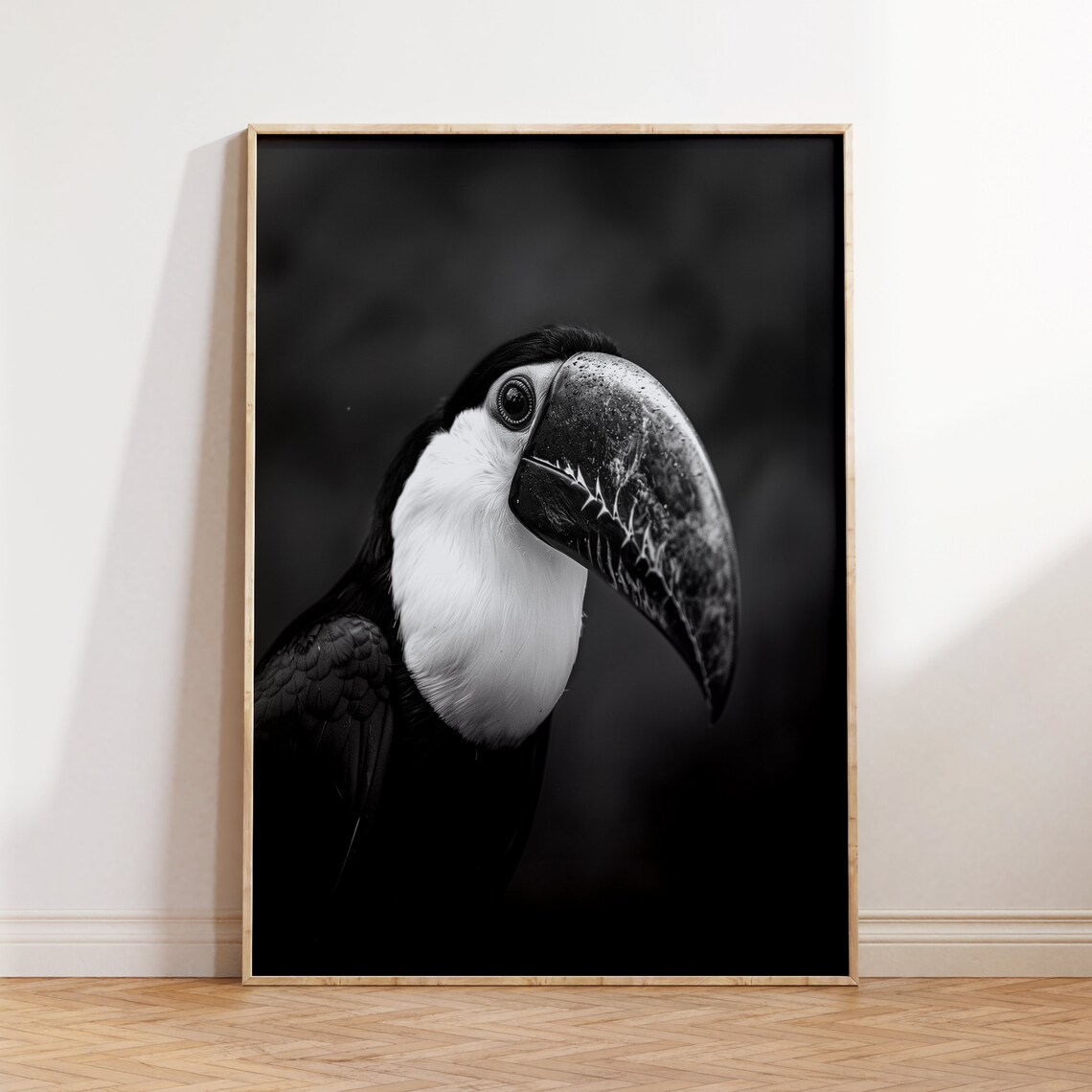 Toucan Black and White Wild Bird Tropical Photography Art Poster
