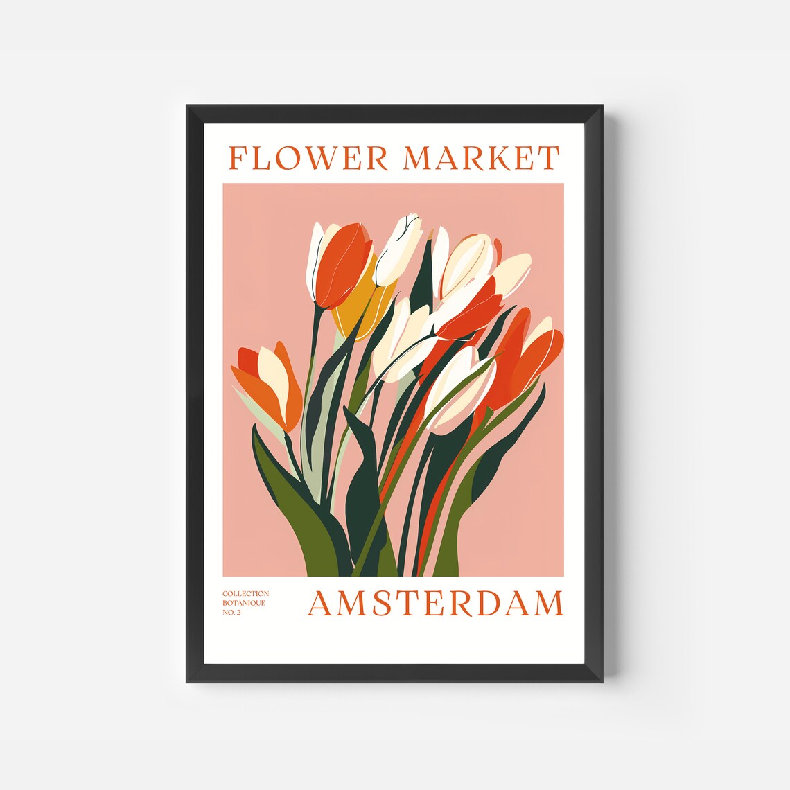 Amsterdam Flower Market Tulip Bouquet Vintage Botanical Art Print - Image 2
