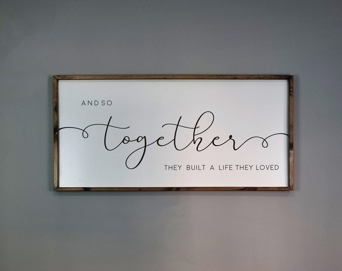 And So Together They Built A Life Sign, Boho Farmhouse - Image 3