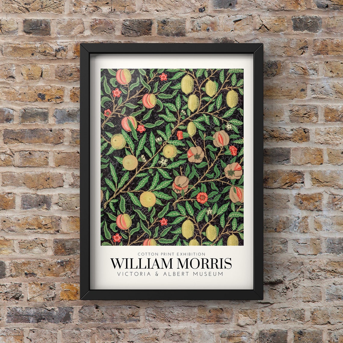 William Morris Fruit Pattern Cotton Exhibition Museum Style Poster
