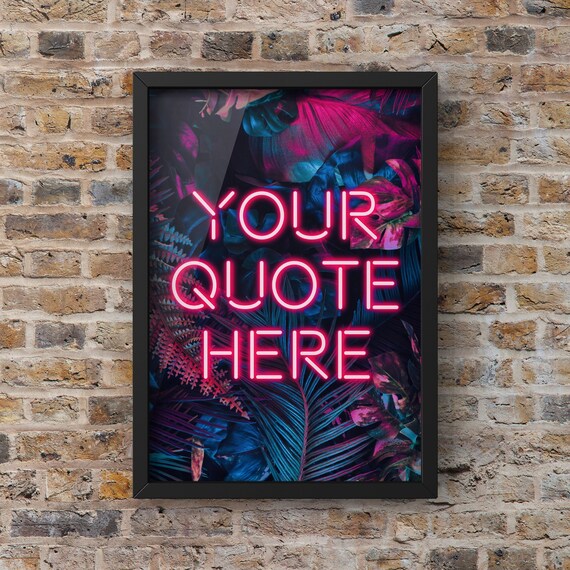 Personalised Jungle Neon Lyrics Quote Art Print