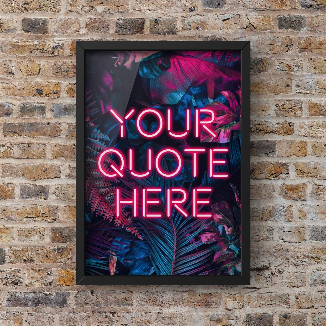 Personalised Jungle Neon Lyrics Quote Art Print