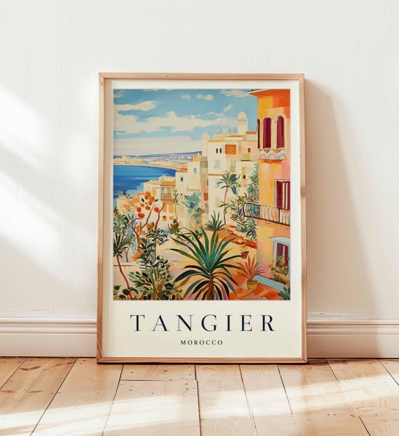 Tangier Morocco Travel Poster North African Medina Wall Art