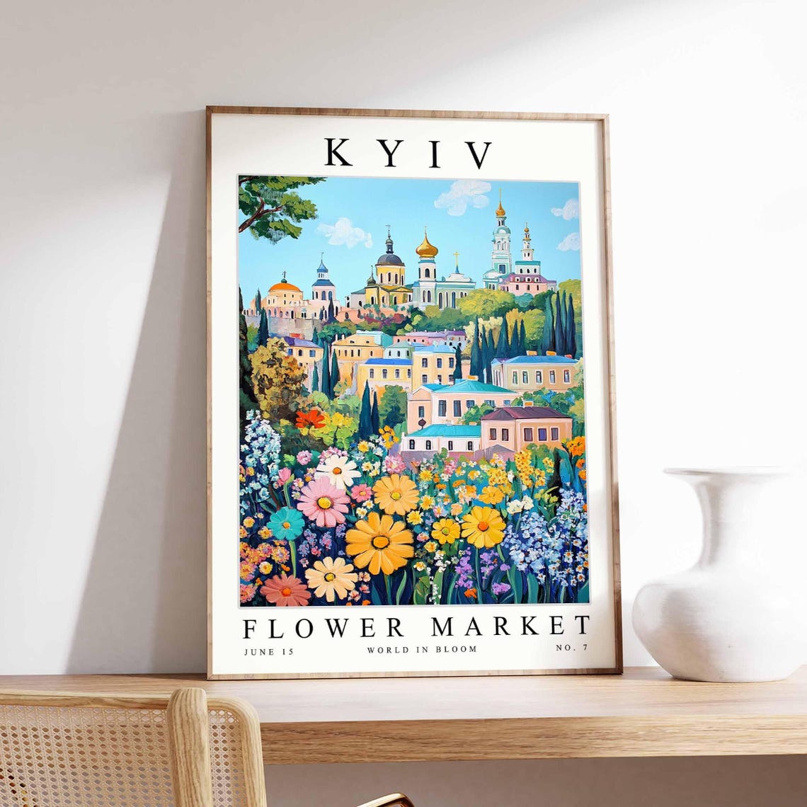 Kyiv Flower Market Poster Kyivprint Ukrainian Floral Wall Art Kyivfloral Decor Botanical Ukraine Print Europe Travel
