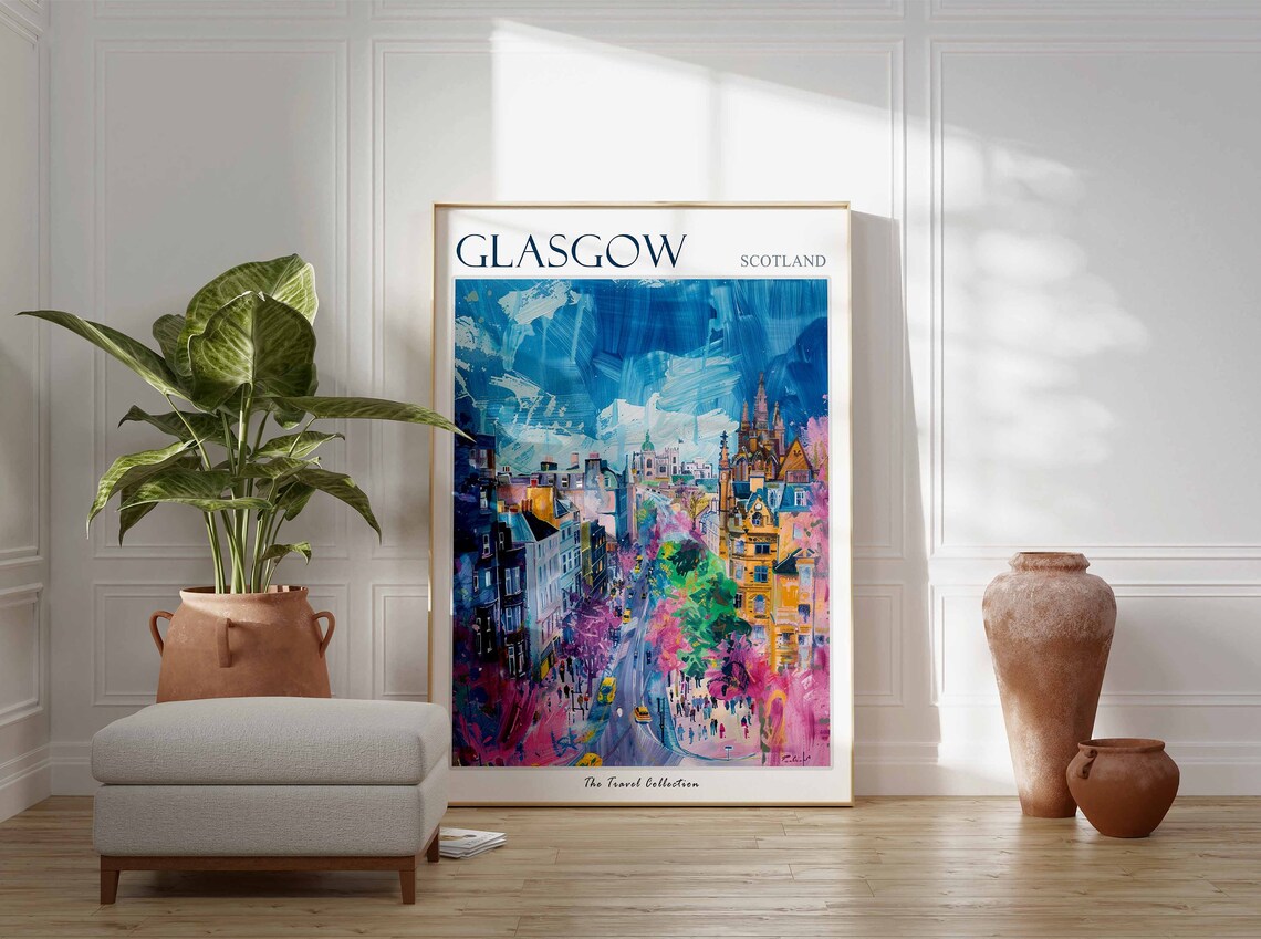 Glasgow Travel Poster, Scottish Botanical Art Print - Image 2