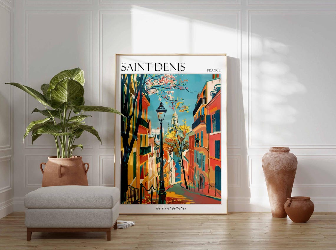 Saint Denis Poster France Travel Print French Decor Europe Travel Poster European Wall Art Saint Denis Gift Saint Denis Travel Poster - Image 3