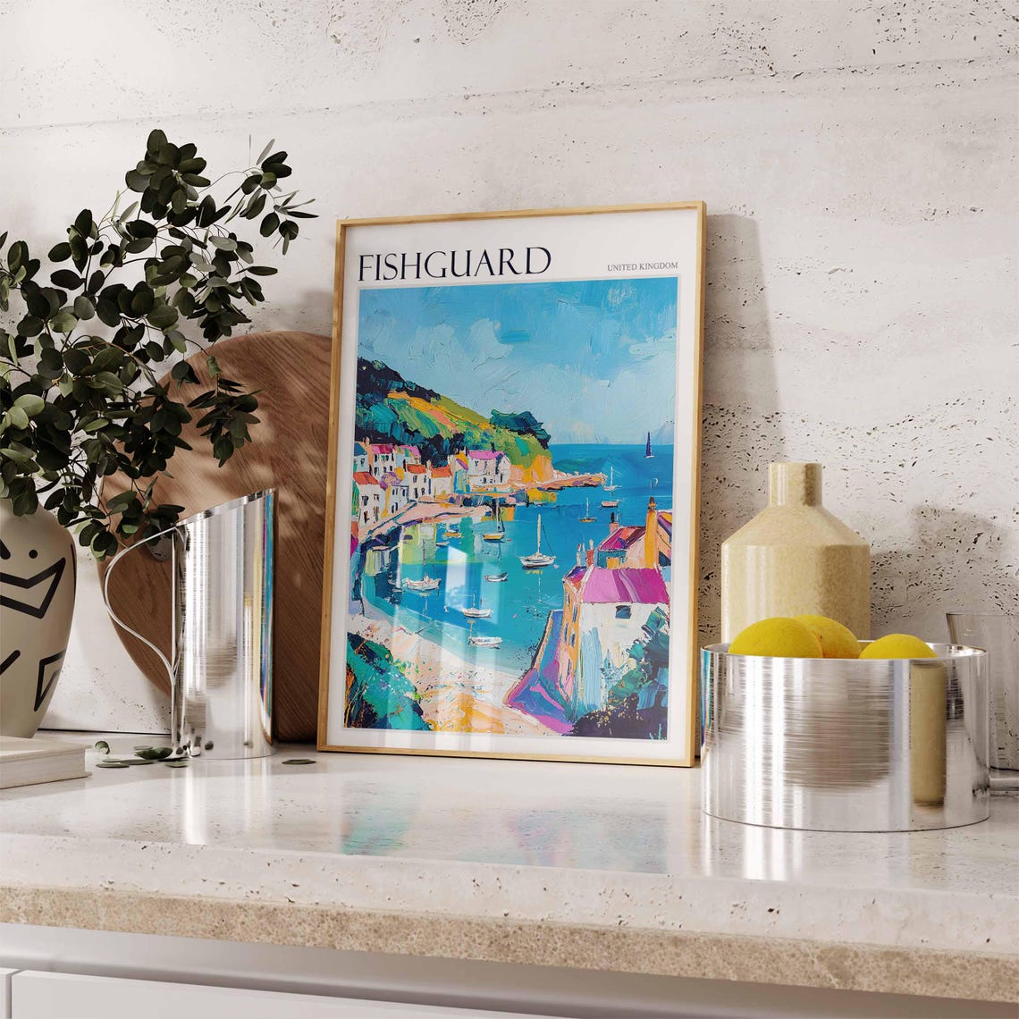 Fishguard Poster Wales Travel Poster Coastal Wall Art Welsh Decor Uk Travel Poster Welsh Landscape Uk Travel Prints Seaside Towns - Image 2