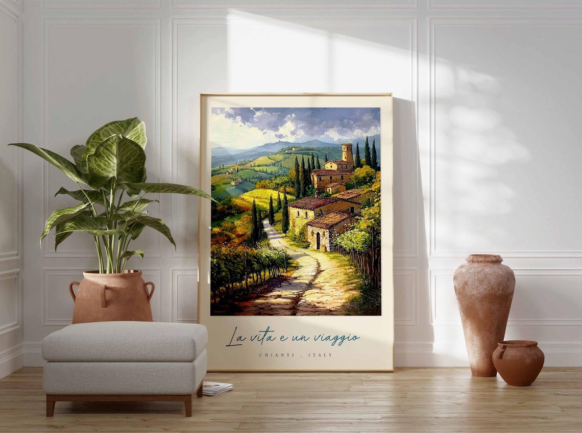 Chianti Poster Chianti Travel Print Chianti Travel Art Chianti Wall Art Italy Art Italy Travel Decor Italian Travel Gift - Image 3
