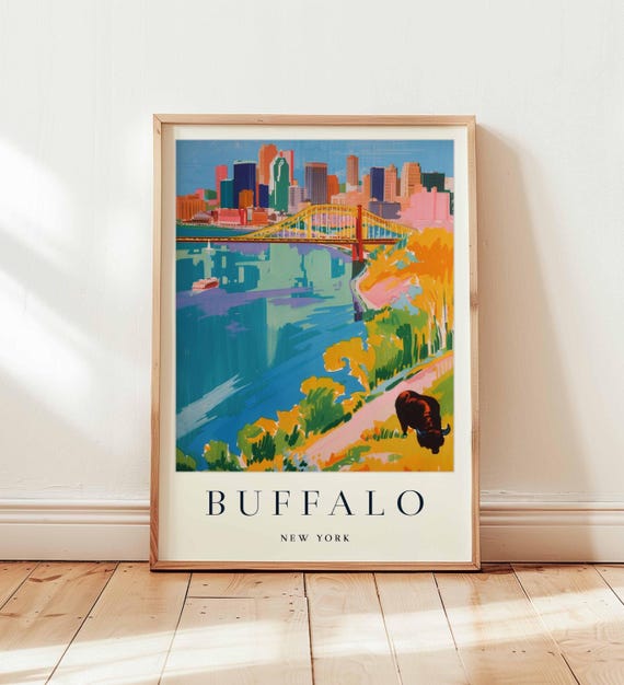Buffalo New York Travel Poster Usa City Wall Art