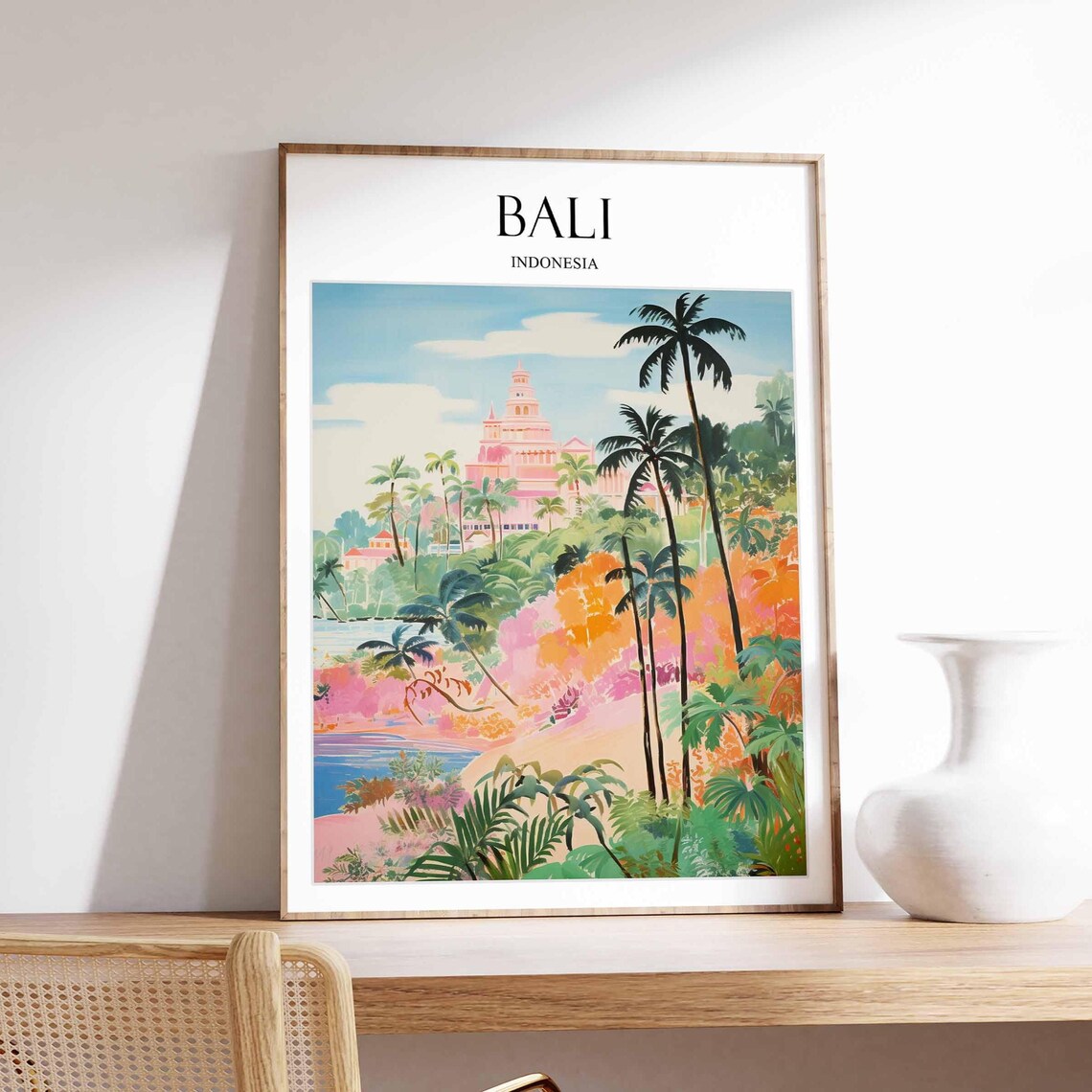 Bali Tropical Travel Poster, Southeast Asia Print