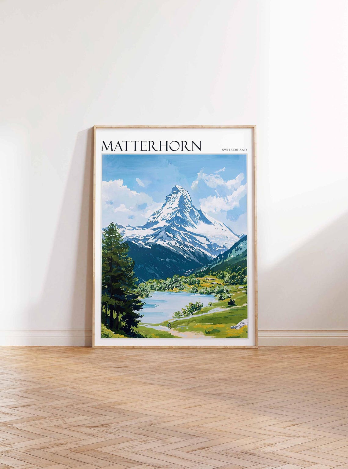 Matterhorn Poster Matterhorn Travel Print Swiss Decor Europe Travel Poster European Wall Art Switzerland Wall Art Mountain Poster - Image 4