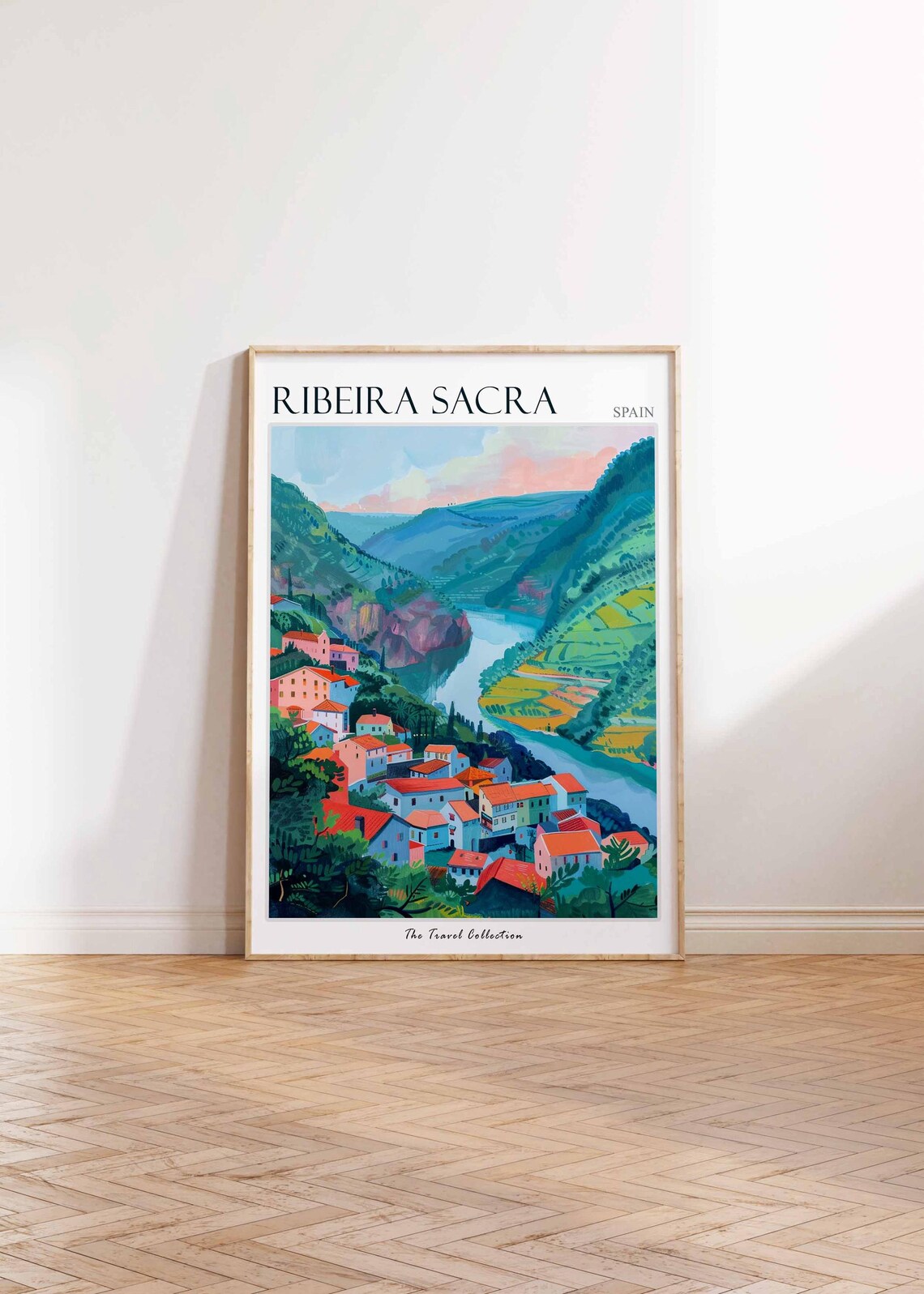Ribeira Sacra River Valley Village Terraces Spain Travel Poster - Image 2