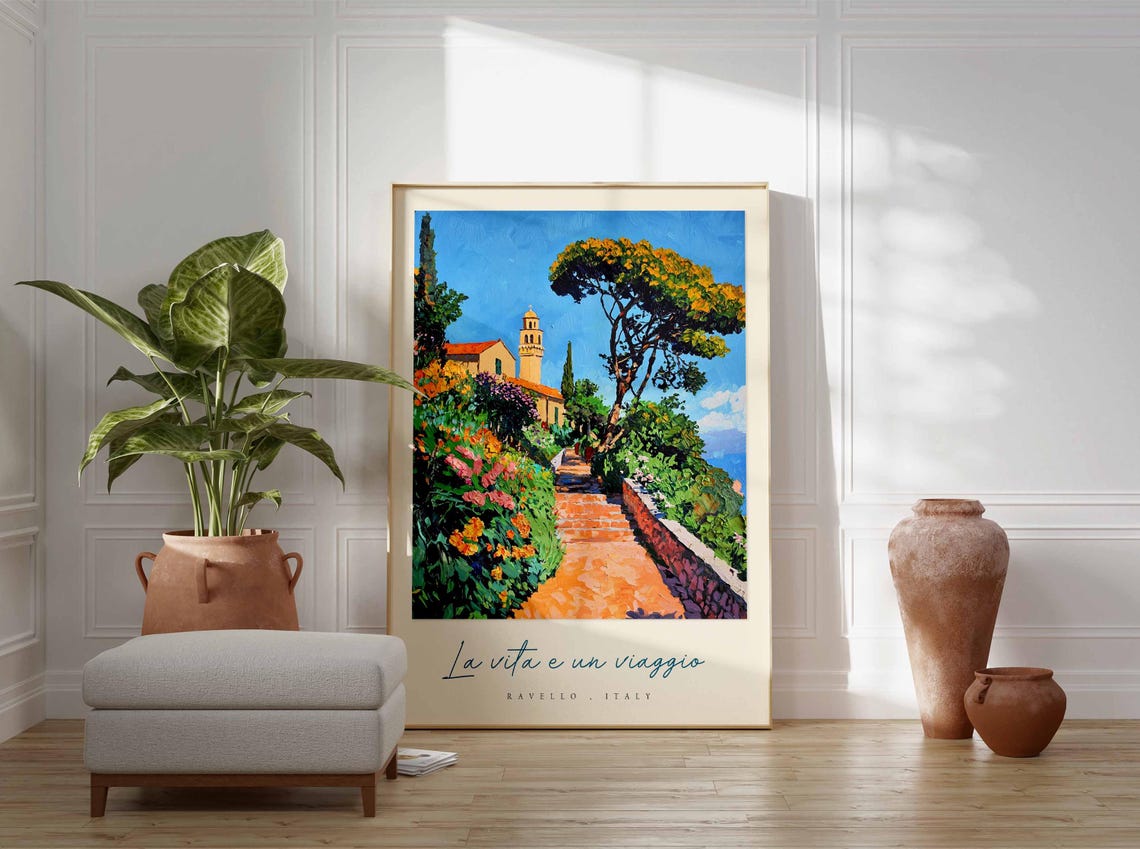 Ravello Poster Italian Travel Print Ravello Travel Art Ravello Wall Art Italy Art Italy Travel Decor Italian Travel Gift - Image 3