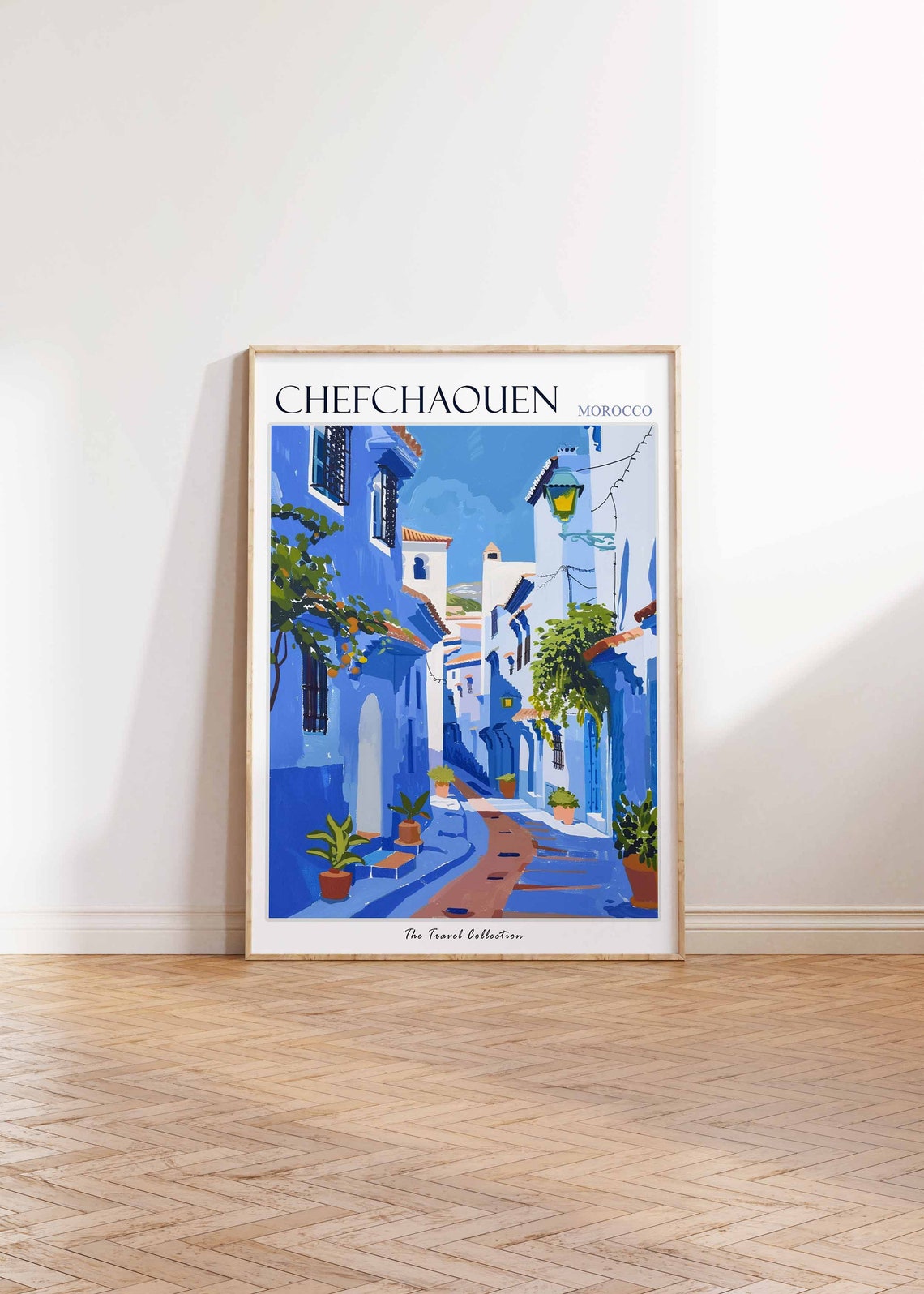 Chefchaouen Poster Morocco Travel Print Moroccan Decor Africa Travel Poster African Wall Art City Print Chefchaouen Travel Poster - Image 2