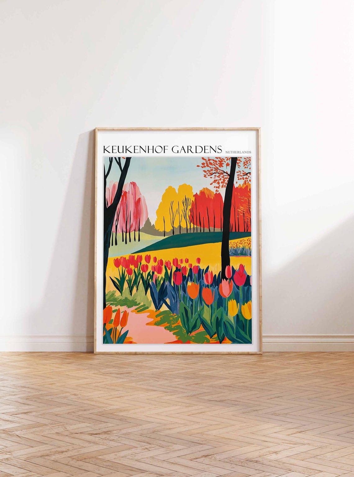Keukenhof Gardens Poster Keukenhof Gardens Travel Print Netherlands Travel Poster Botanical Decor European Travel Print - Image 3