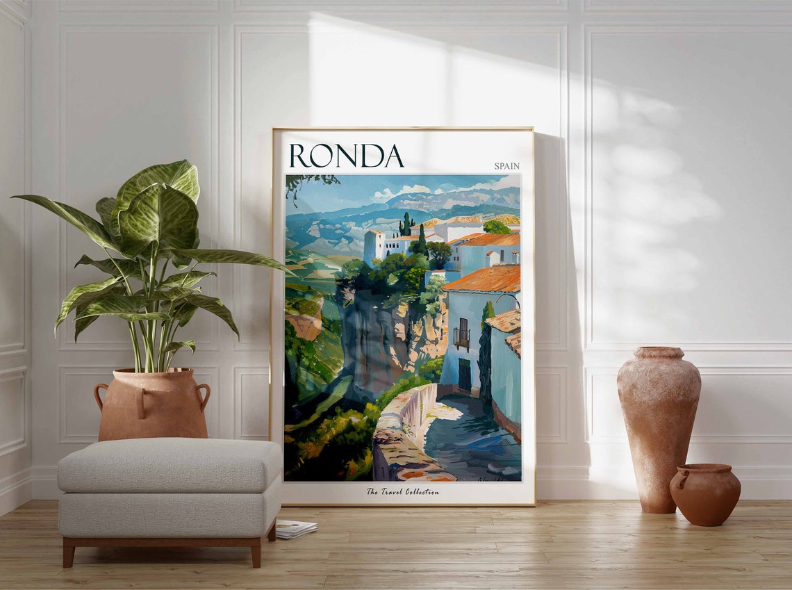 Ronda Spain Cliffside Village Gorge Whitewashed Travel Poster - Image 3