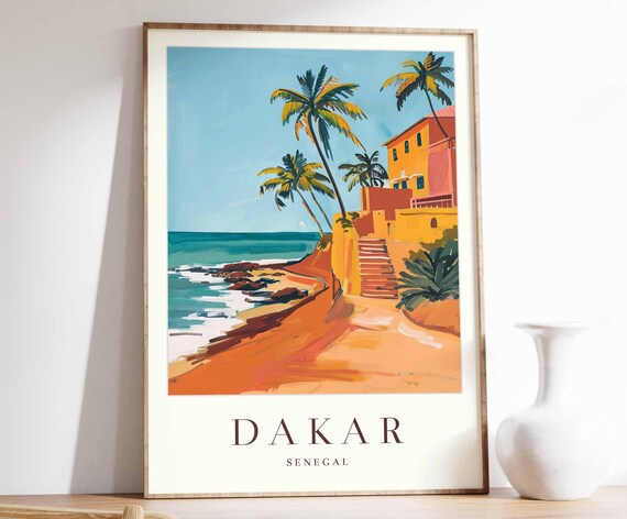 Dakar Poster Dakar Travel Print Islamic Wall Art Islamic Decor Tropical Decor Sea Print Dakar Gift Dakar Travel Poster