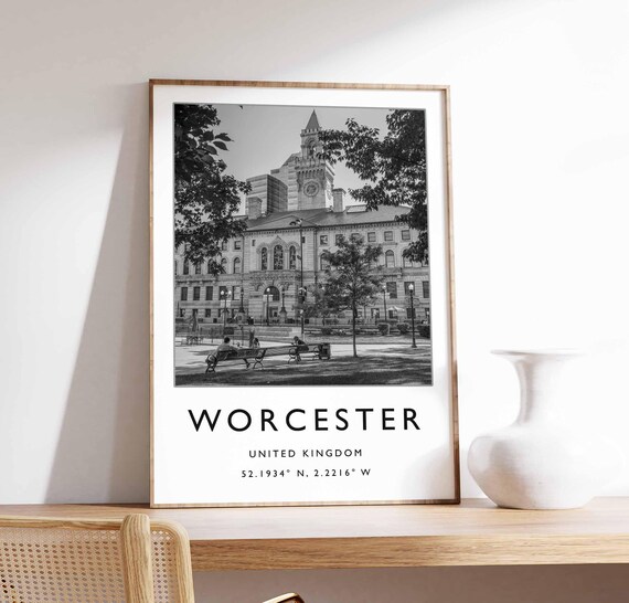 Worcester England Historic Cathedral Building Square Art Poster