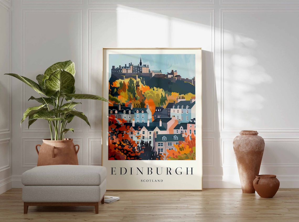 Edinburgh Travel Poster, Scottish City Art Print - Image 3