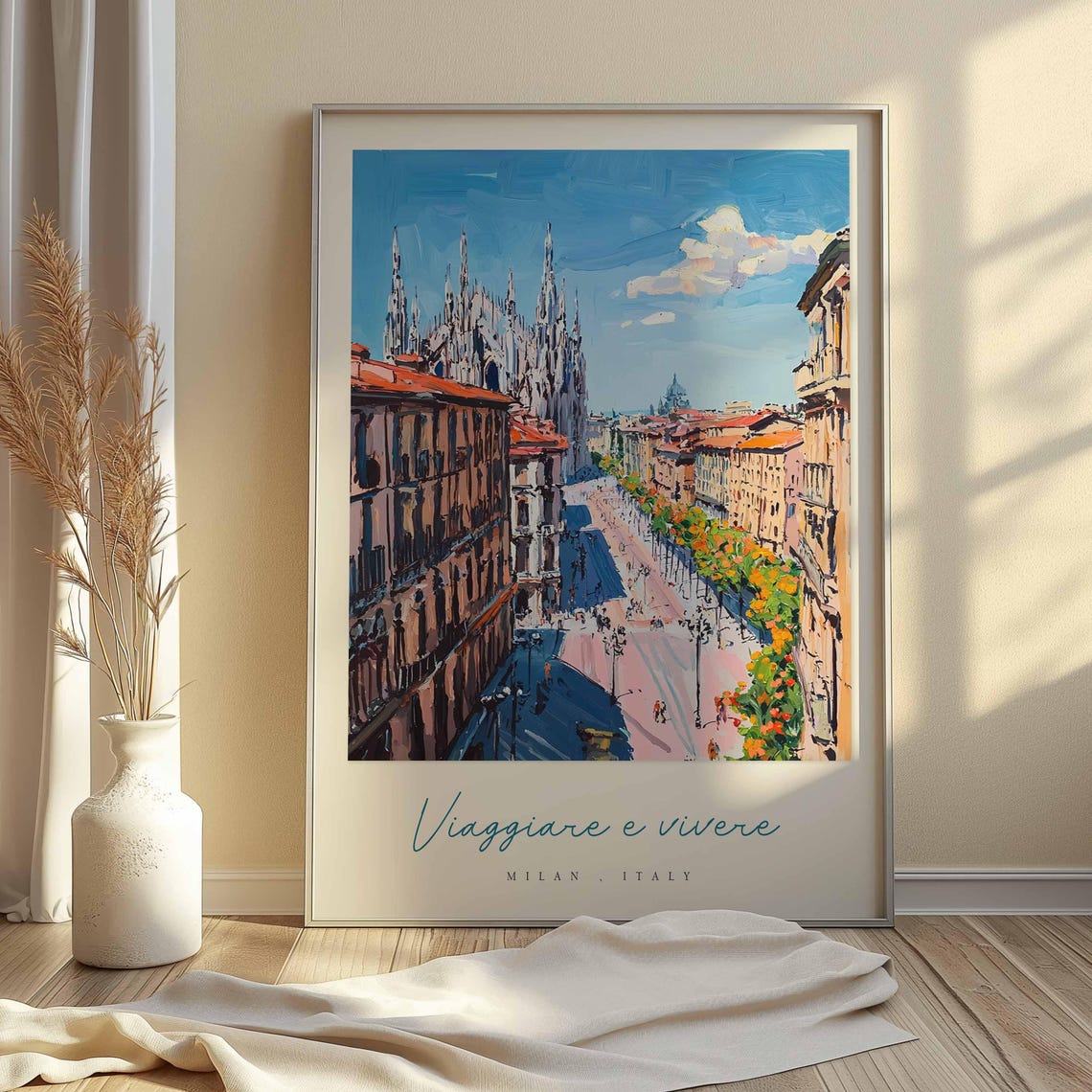 Milan Poster Italian Travel Print Milan Travel Art Milan Wall Art Italy Art Italy Travel Decor Italian Travel Gift - Image 2