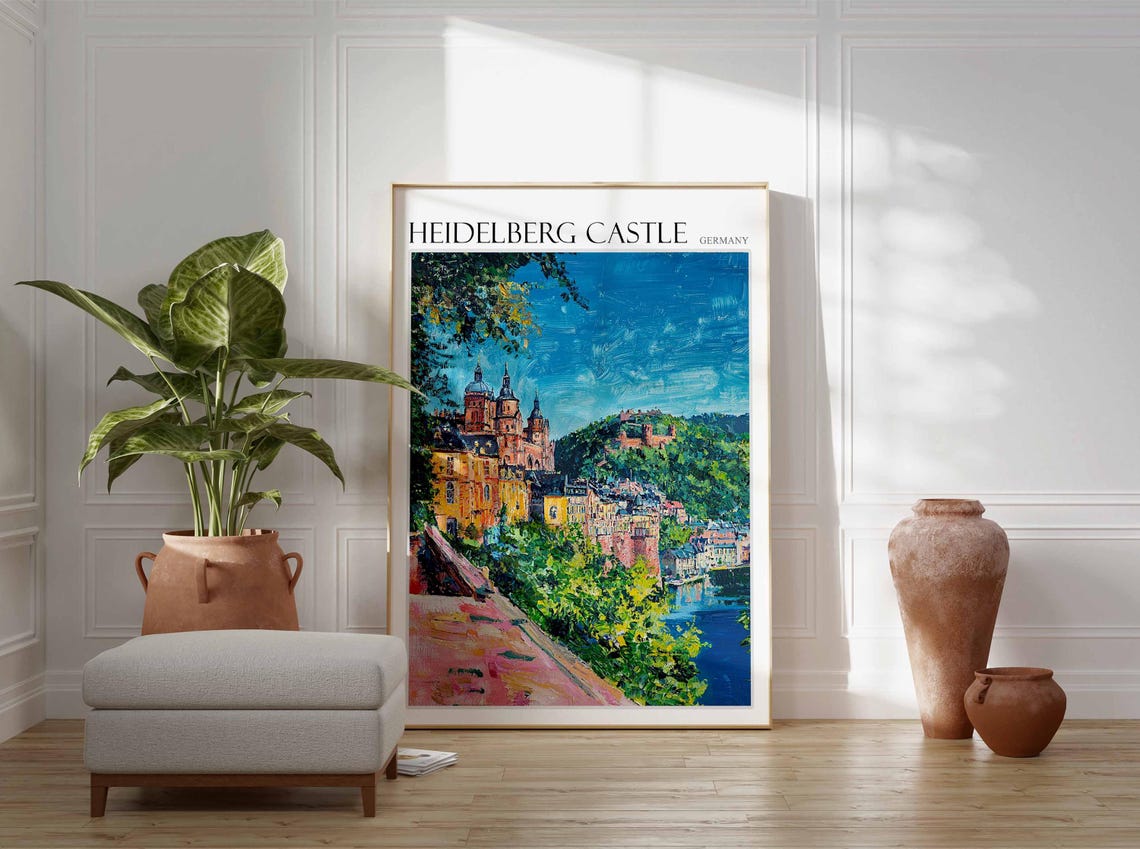 Heidelberg Castle Poster Heidelberg Castle Travel Print German Travel Poster German City Art City Print Travel Poster Travel Wall Art - Image 2