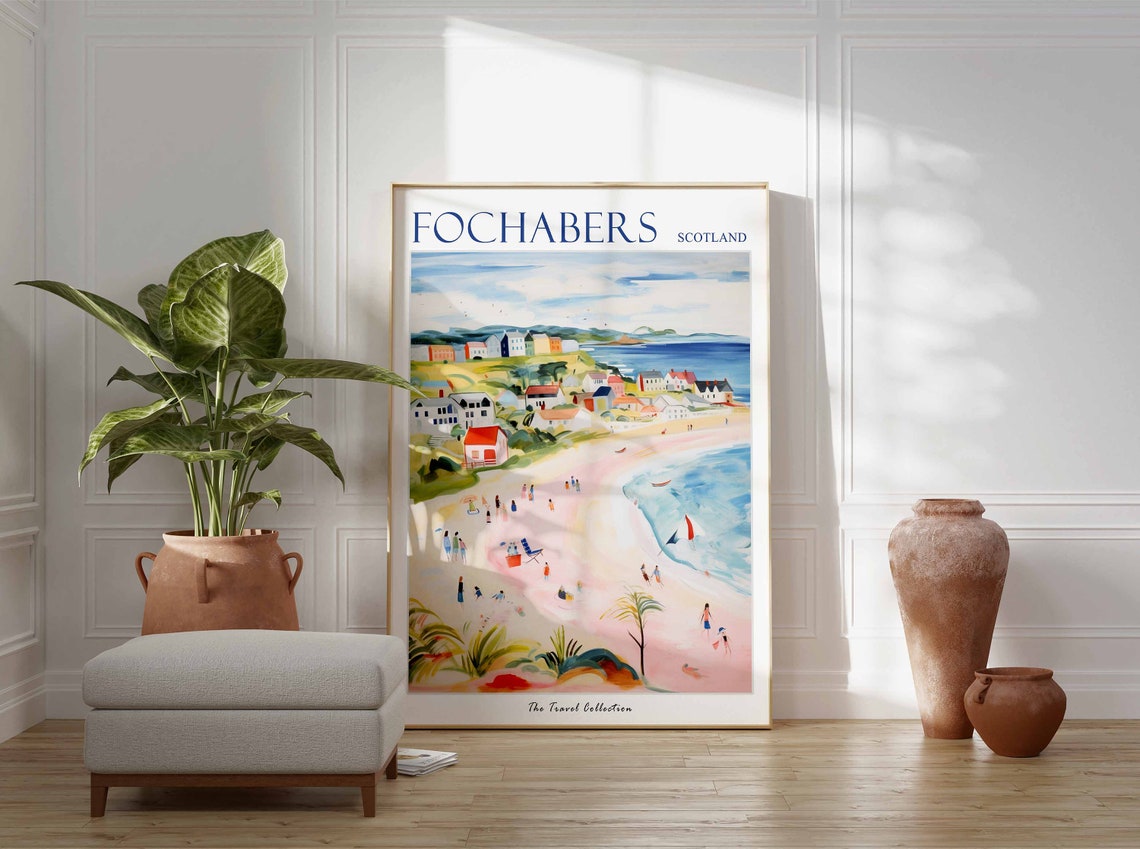 Fochabers Poster Fochabers Travel Print Scotland Travel Poster Scottish Decor Tropical Decor Sea Print Fochabers Gift - Image 3
