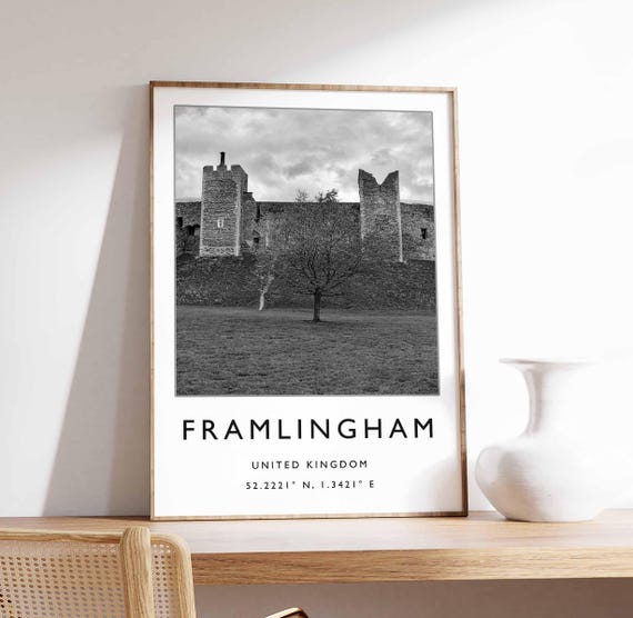 Framlingham Poster Suffolk Print Water Art Castle Coastal Wall