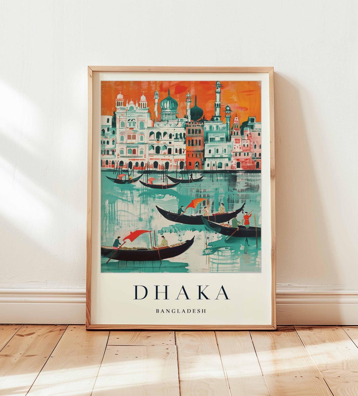Dhaka Poster Bangladesh Travel Print South Asia Wall Art Capital City Decor Dhakatravel Gift Asiaprint Bangladeshtravel