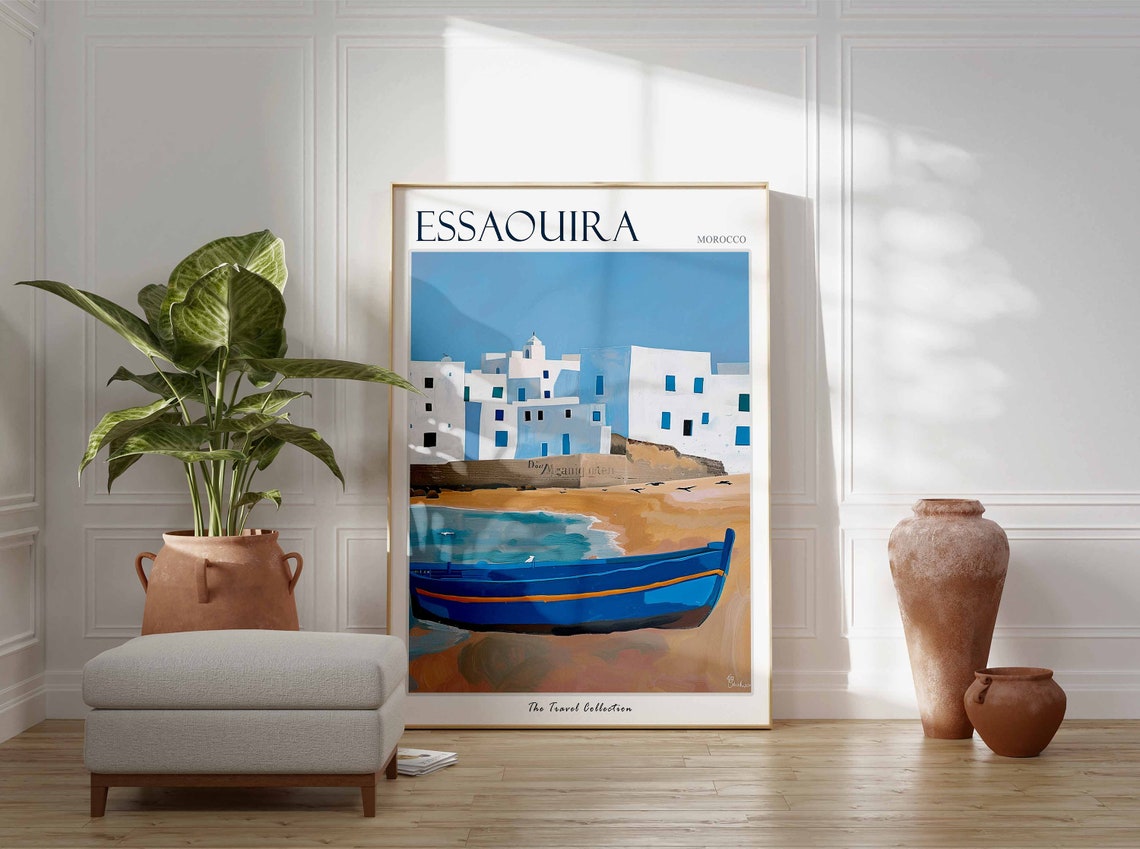 Essaouira Poster Morocco Travel Print Moroccan Decor Africa Travel Poster African Wall Art City Print Essaouira Travel Poster - Image 3