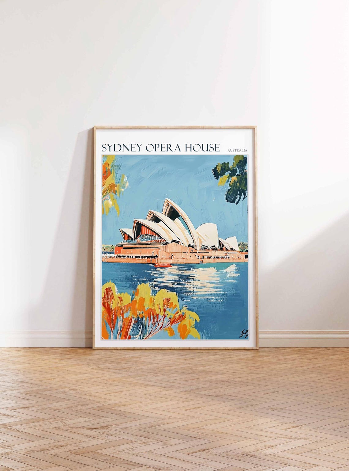 Sydney Opera House Australia Close View Sails Tropical Flowers Poster - Image 2