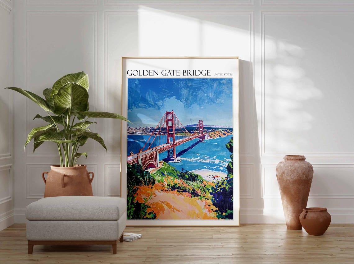 Golden Gate Bridge United States San Francisco Bay View Poster - Image 2