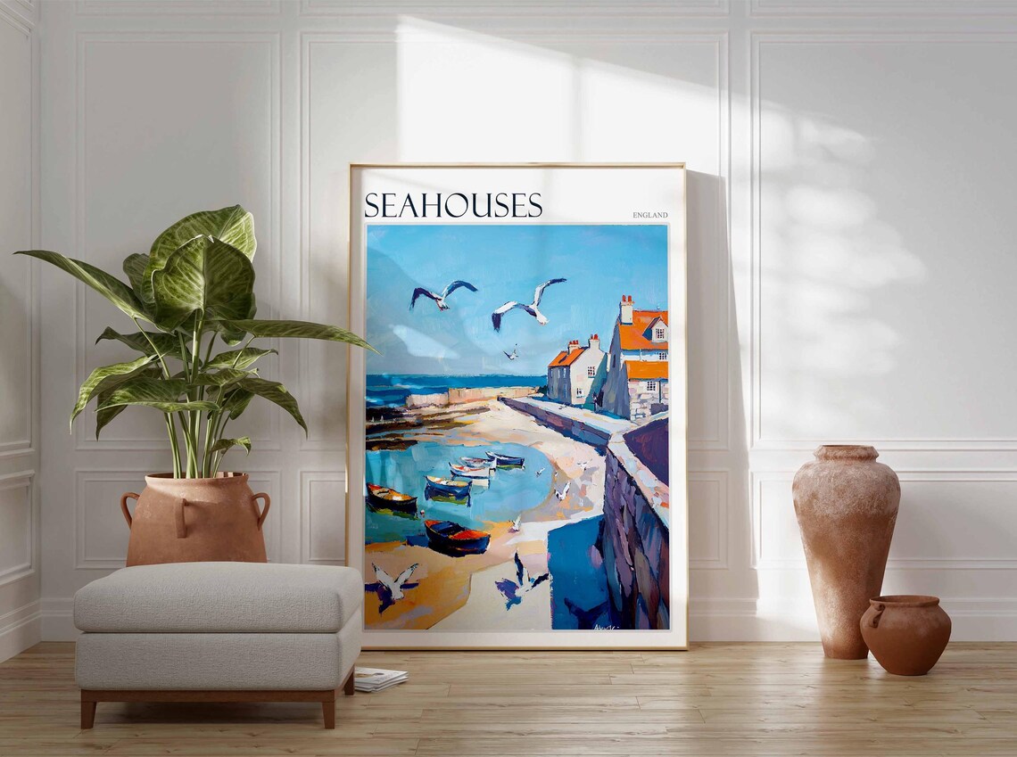 Seahouses, Northumberland Coastal Travel Poster - Image 3