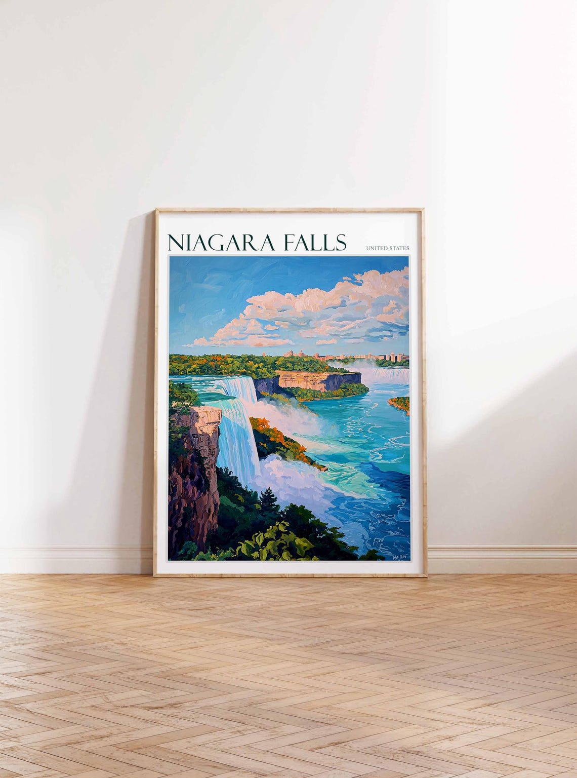 Niagara Falls Poster Niagara Falls Travel Print United States Travel Poster Travel Art Travel Poster United States Wall Art - Image 2