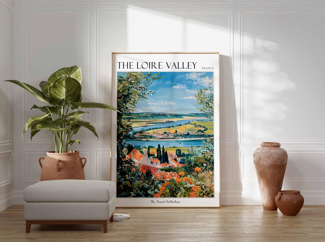 The Loire Valley Poster France Travel Print French Decor Europe Travel Poster European Wall Art The Loire Valley Travel Poster - Image 3