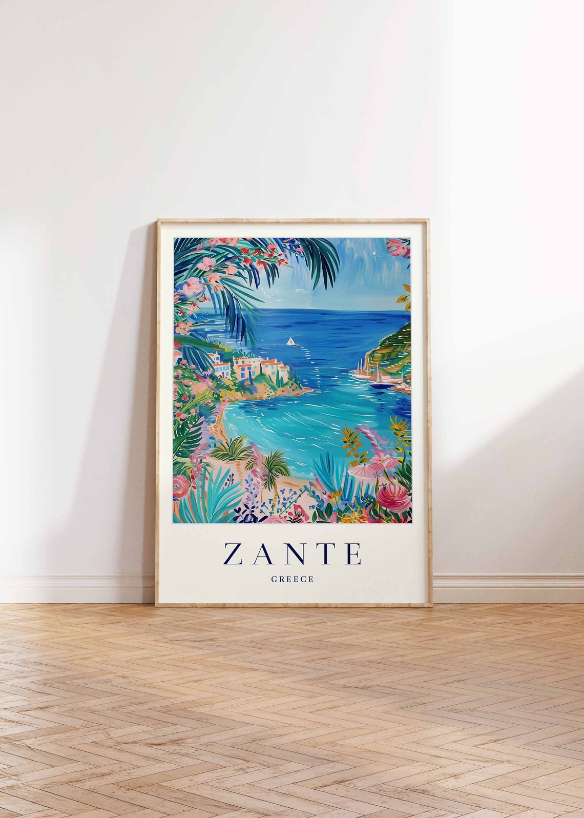 Zante Poster Zante Travel Print Greece Wall Art Greek Travel Print Europe Decor Sea Print Zante Gift Zante Travel Poster - Image 2