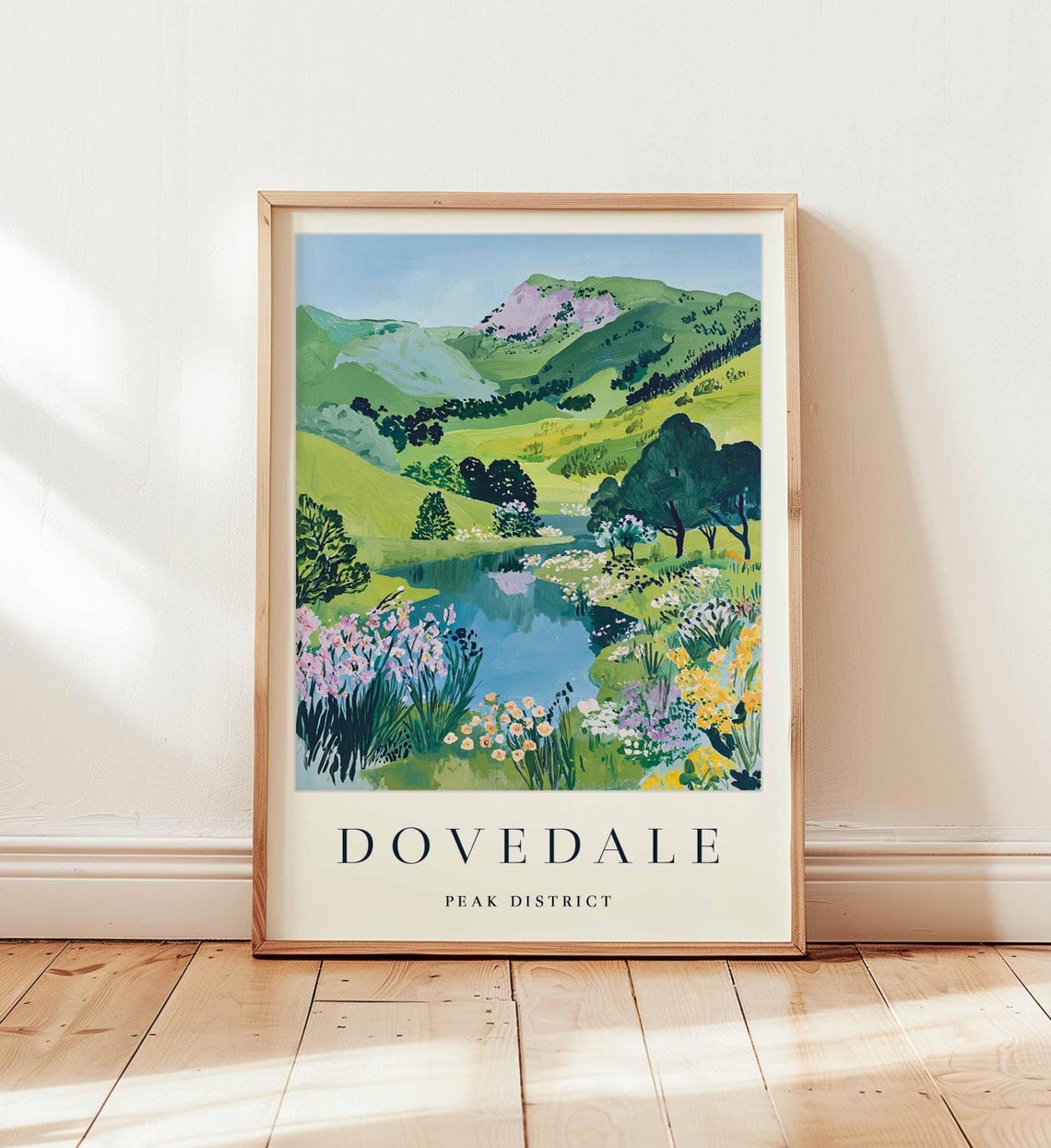 Dovedale Peak District Wildflower Meadow Stream Scenic Poster