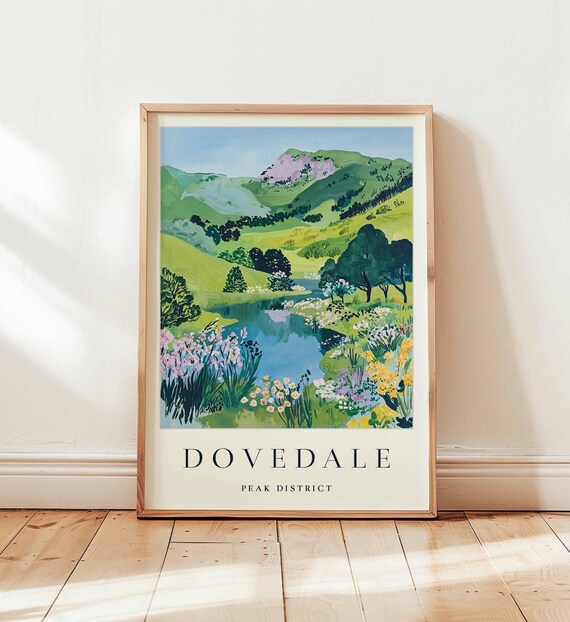 Dovedale Peak District Wildflower Meadow Stream Scenic Poster