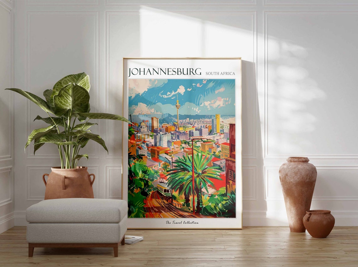 Johannesburg Poster Johannesburg Travel Print Tropical Decor City Wall Art African Decor Africa Travel Print Johannesburg Gift - Image 3