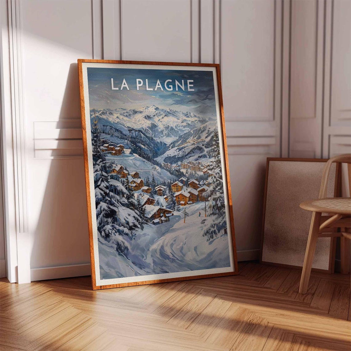 Skiing Travel Poster La Plagne Ski Print France Travel Print Skiing Art Skiing Print Winter Sport Art Ski Gift - Image 2