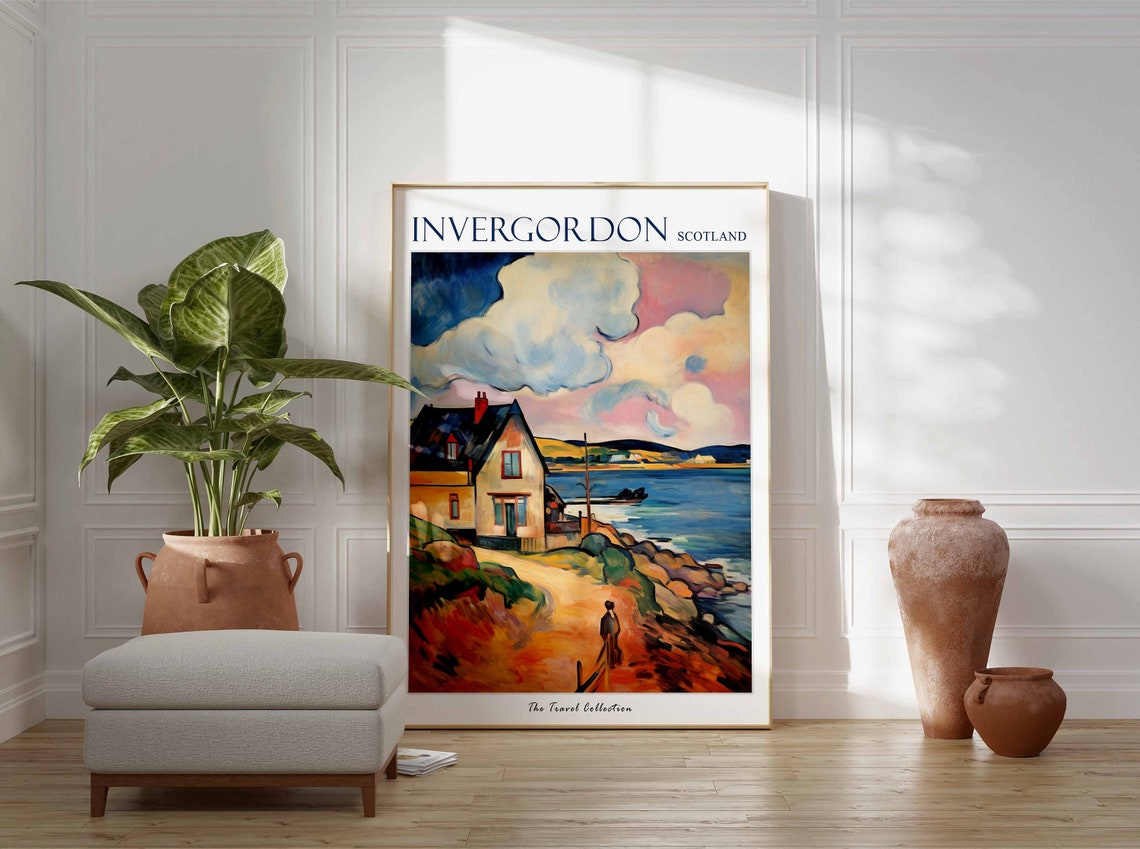 Invergordon Poster Invergordon Travel Print Scotland Travel Poster Scottish Decor Tropical Decor Sea Print Invergordon Travel Poster - Image 3