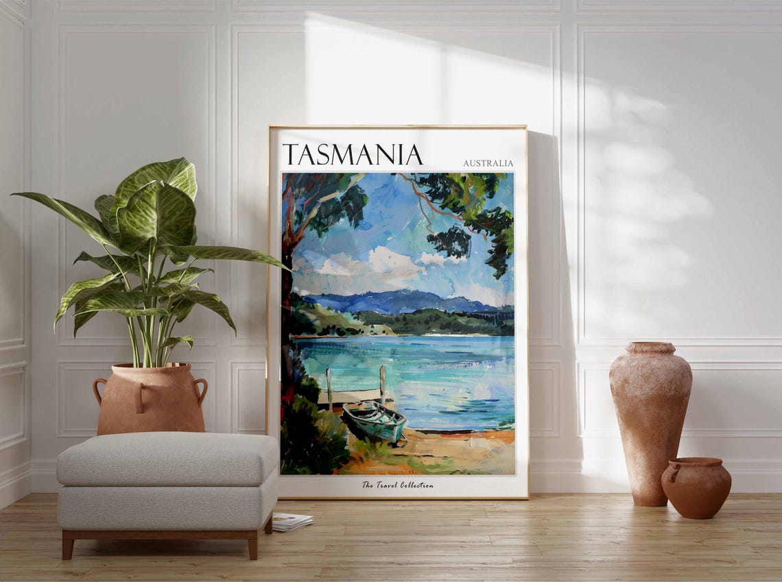 Tasmania Poster Australia Travel Print Australian Decor Oceania Travel Poster Oceanian Wall Art Tasmania Gift Tasmania Travel Poster - Image 2