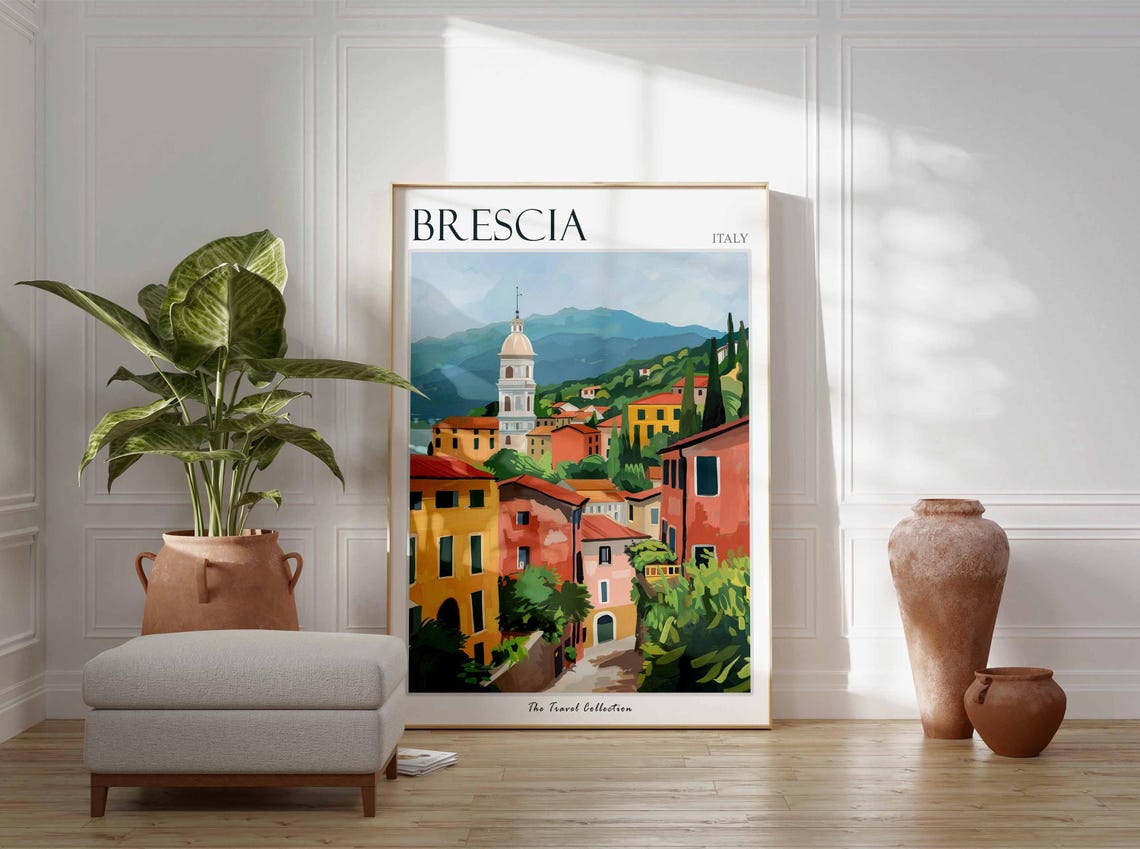 Brescia Poster Italian Travel Print Brescia Travel Art Brescia Wall Art Italian Travel Brescia Home Decor Brescia Travel Gift - Image 2