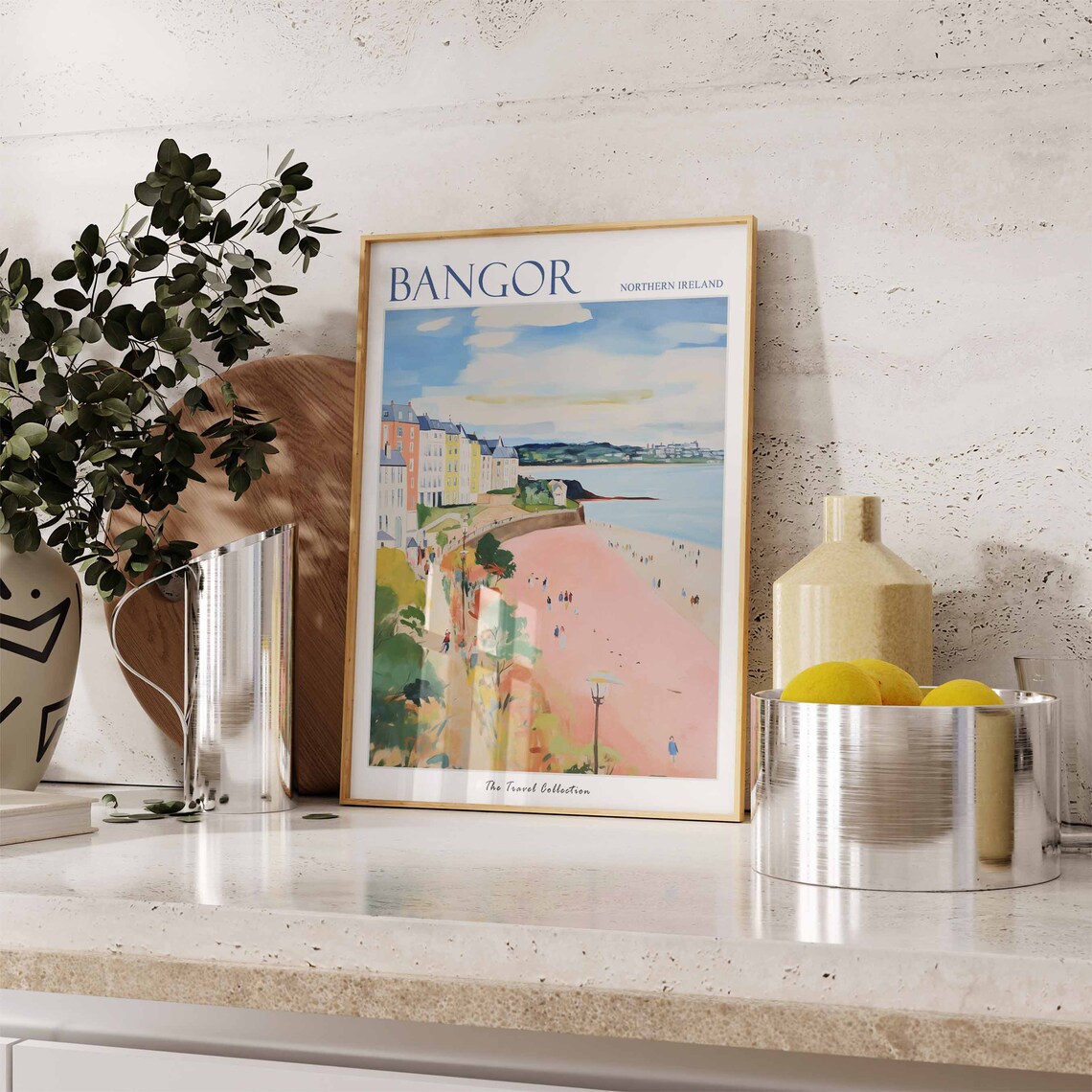 Bangor Poster Bangor Travel Print Northern Ireland Poster Irish Travel Poster Beach Art Bangor Gift Coastal Decor Seaside Art - Image 2