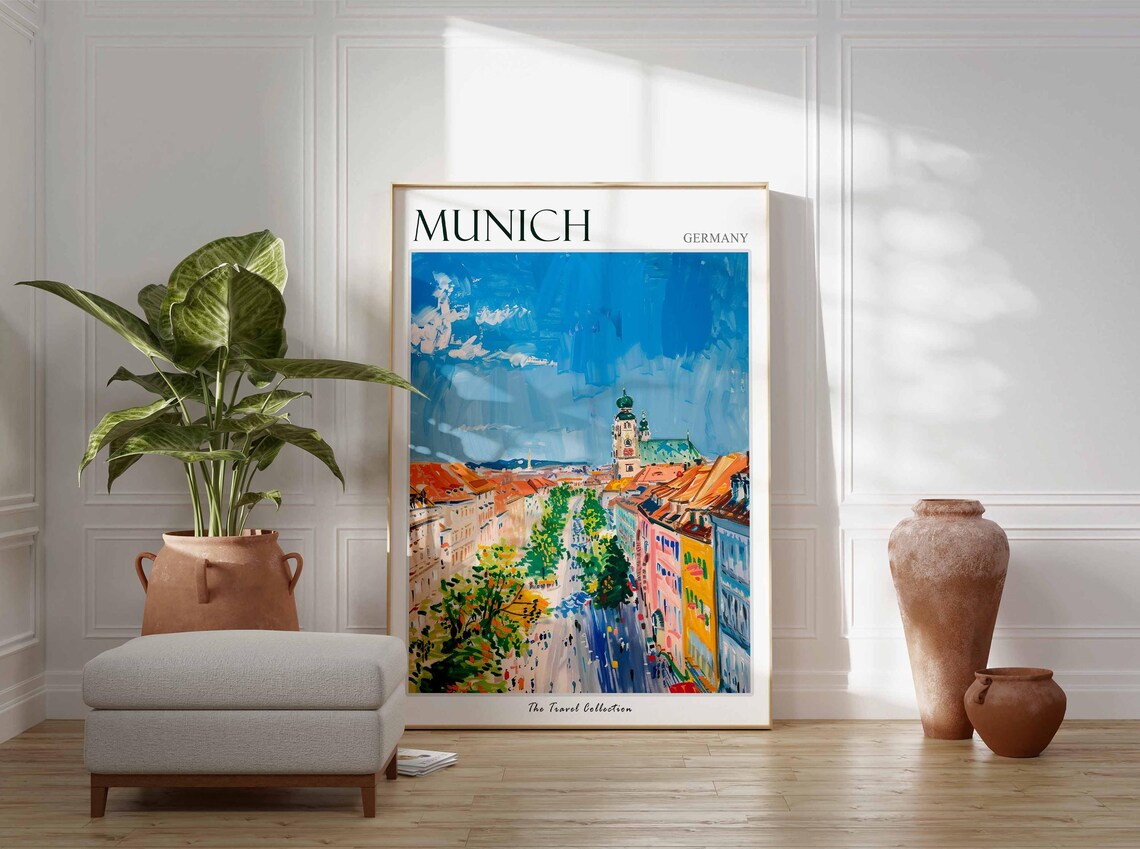 Munich Poster Germany Travel Print German Decor Europe Travel Poster European Wall Art City Print Munich Gift Munich Travel Poster - Image 3