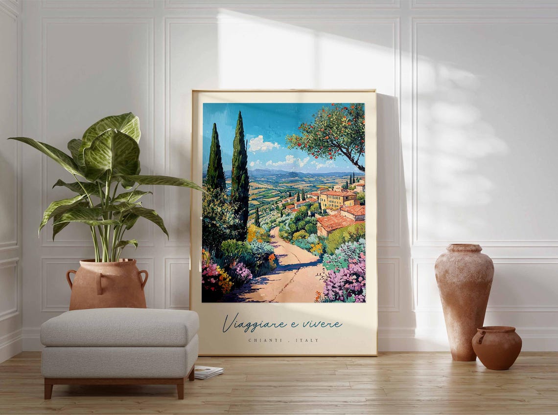 Chianti Poster Chianti Travel Print Chianti Travel Art Chianti Wall Art Italy Art Italy Travel Decor Italian Travel Gift - Image 3
