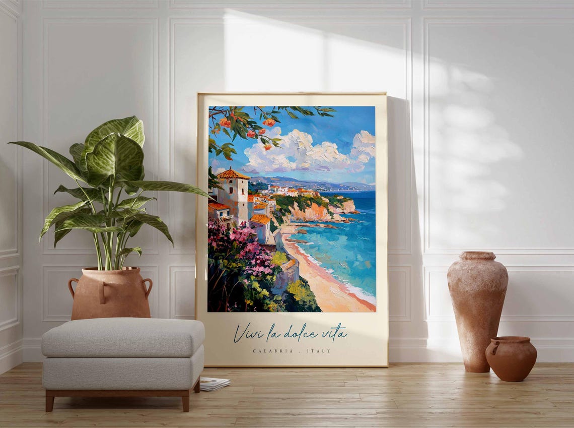 Calabria Poster Calabria Travel Print Calabria Travel Art Calabria Wall Art Italy Art Italy Travel Decor Italian Travel Gift - Image 3