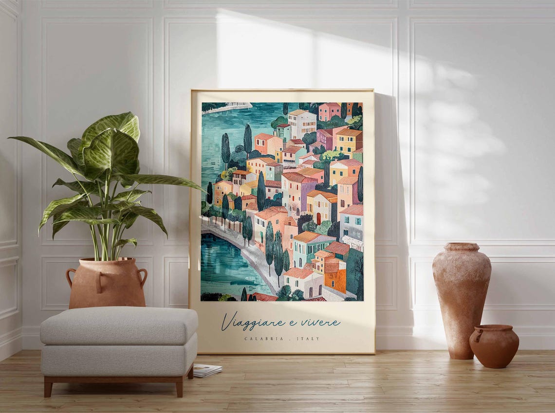 Calabria Poster Calabria Travel Print Calabria Travel Art Calabria Wall Art Italy Art Italy Travel Decor Italian Travel Gift - Image 3