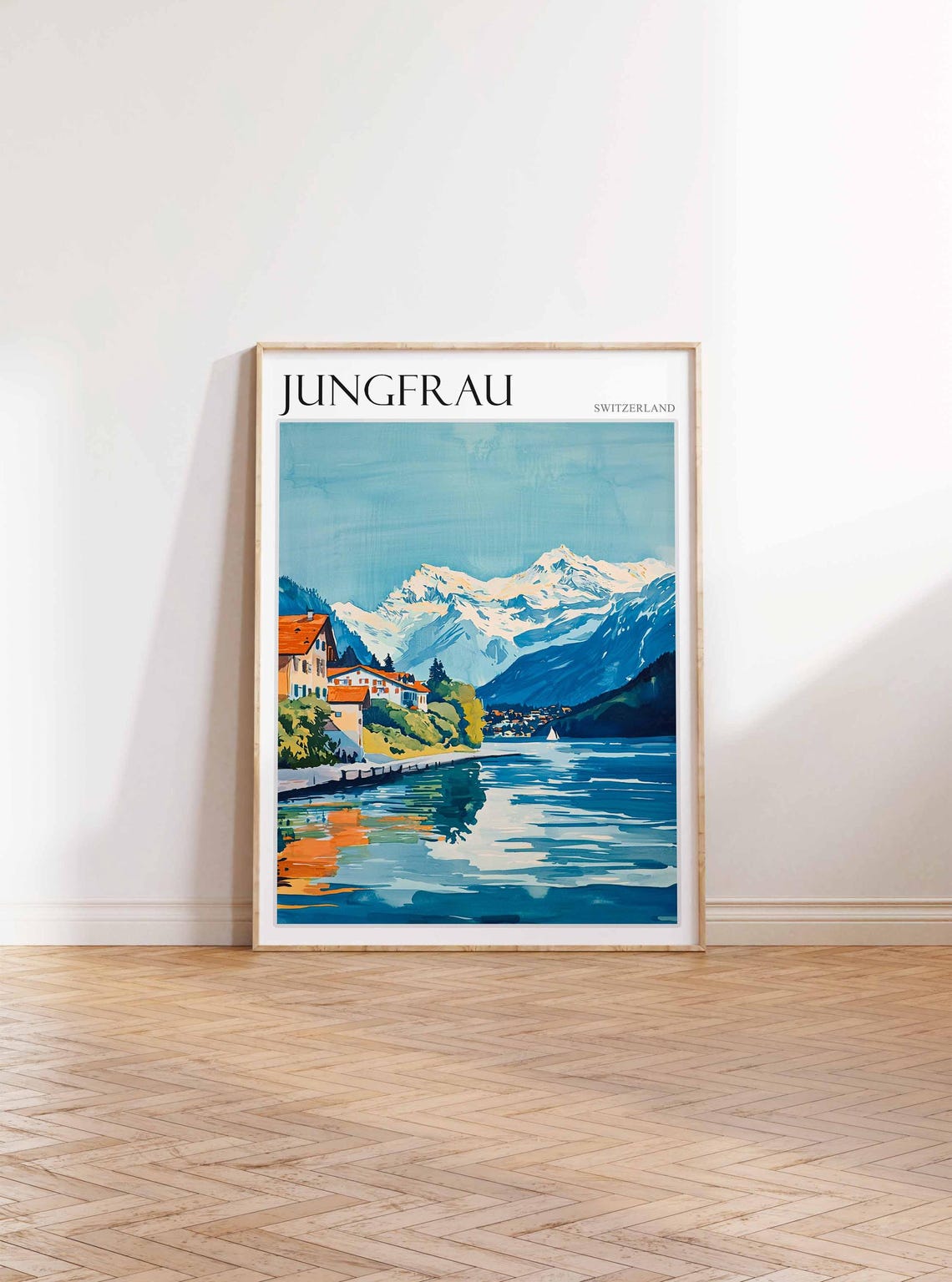 Jungfrau Poster Switzerland Travel Print Swiss Decor Europe Travel Poster European Wall Art Jungfrau Gift Jungfrau Travel Poster - Image 3