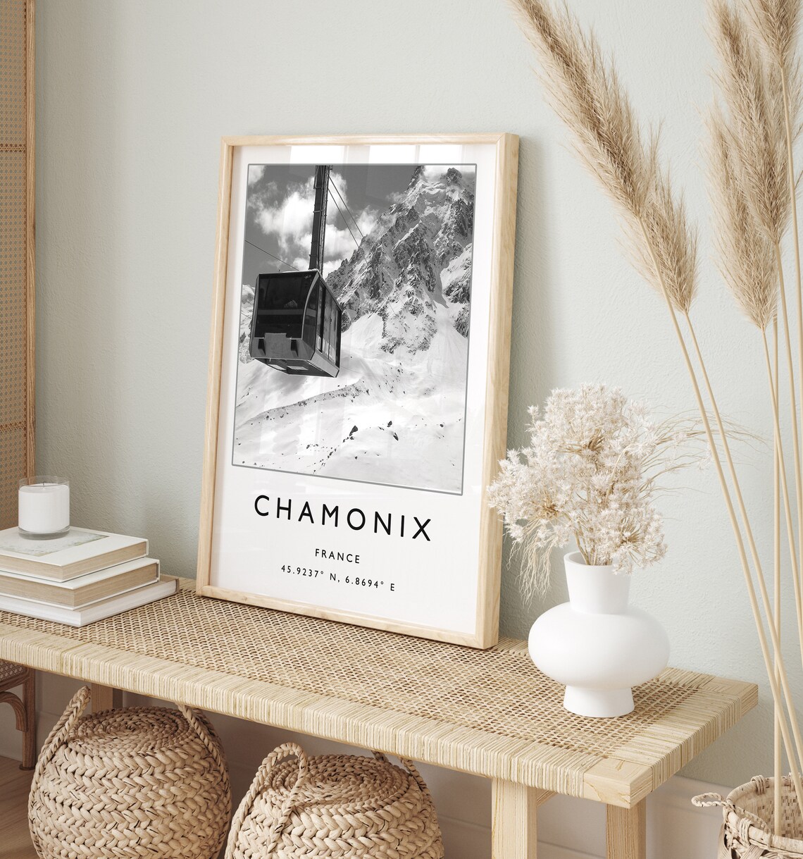 Skiing Travel Poster, Chamonix France Winter Sport Art - Image 2